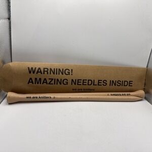 NEW PAIR WE ARE KNITTERS‎ STRAIGHT WOODEN KNITTING NEEDLES SIZE 15mm 14 1/2"